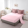 thumbnail image 5 of Homewish Romantic Flower 7-Piece Twin Bedding Sets,Oil Painting Artistic Bedding Comforter Set,Pink Floral Sheet Sets For Girl Kids,Breathable Home Decor Reversible, 5 of 8