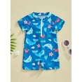 thumbnail image 2 of JYYYBF Baby Boys Rash Guard, Short Sleeve Turtle Dolphin Print Swimsuit Jumpsuit Summer Swimwear, 2 of 7