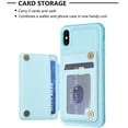 thumbnail image 4 of ELEHOLD for Apple iPhone XS/X Card Holder Back Case with Pockets, Premium PU Leather ID Cash Credit Slots Magnetic Kickstand Flip Folio Slim Hard Protective Cover, blue, 4 of 7