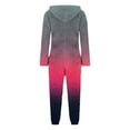 thumbnail image 5 of Xdegoge Adult Onesie Pajamas Womens Fleece Gradient Zip Up Fuzzy Pjs Loungewear Sleep Pajama One Piece Hooded Funny Jumpsuits Homewear, 5 of 6