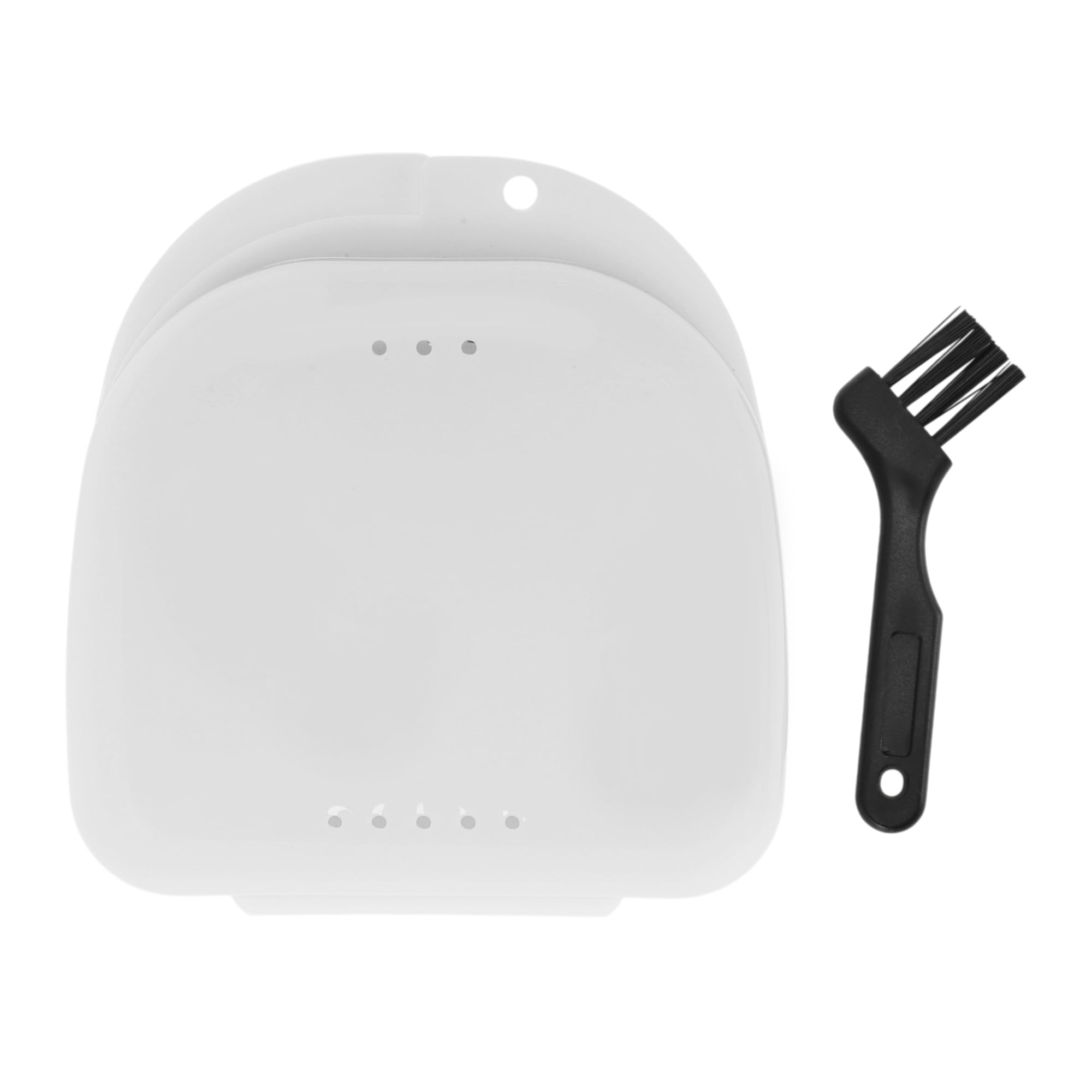 Unique Bargains Compact Braces Box with Brush 1 Set White