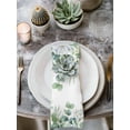 thumbnail image 2 of Green Eucalyptus Leaves Cloth Napkins Set of 8 Reusable Dinner Napkins, Summer Botanical Daisy Floral Cocktail Napkin Washable Table Napkins for Wedding/Holiday Party/Baby Shower 20"x20", 2 of 7