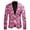 Blazer 216#Hot Pink, variant on Carnival Suit Jacket for Men Glitter Print Jacket Celebration Stylish Shiny Stretch Slim Fit Dress Coat Travel Party Business Formal