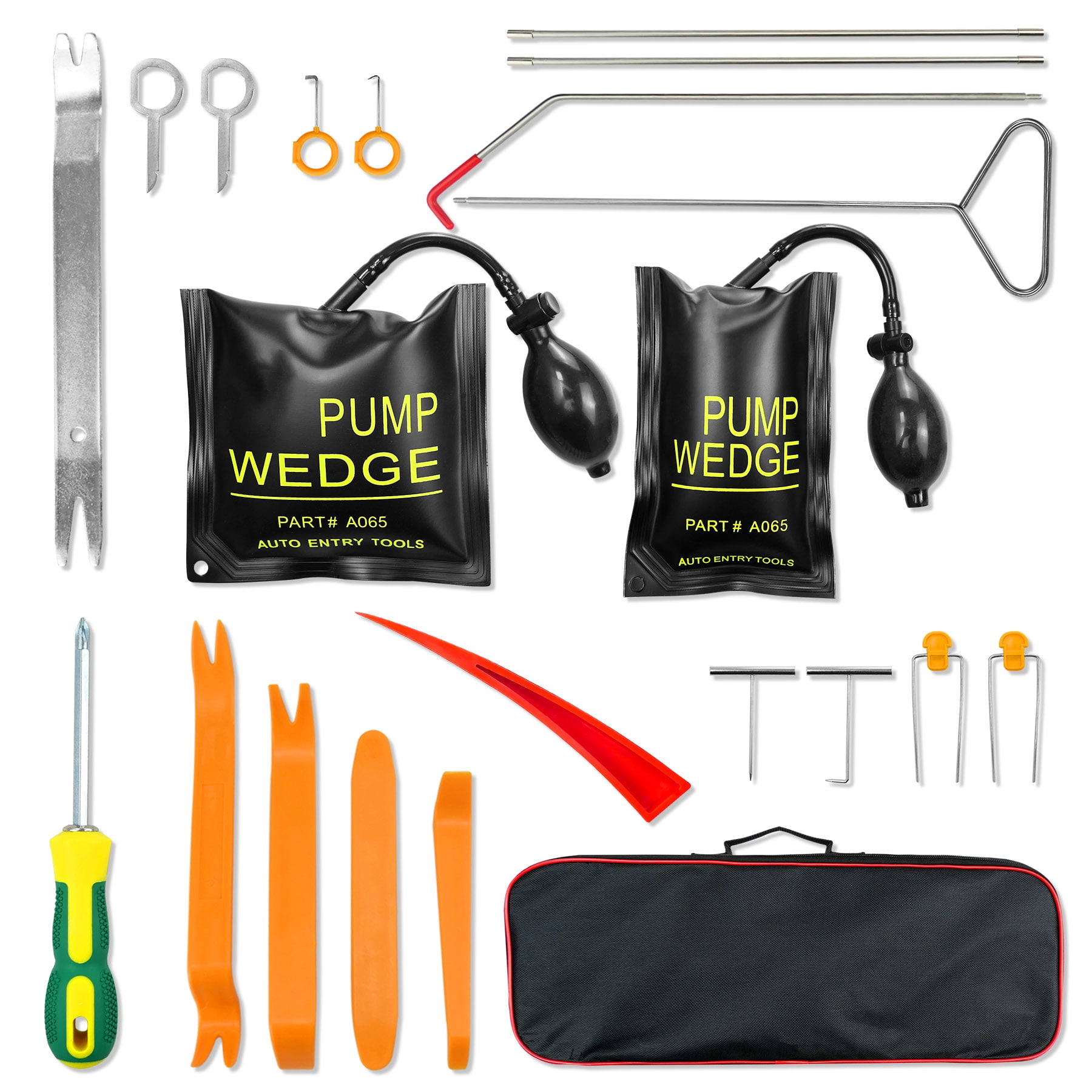 Anyyion Professional Car Tool Kit ,Easy Entry Long Reach Grabber Non Marring Wedge and Tool Bag Air Wedge Red+Black Anyyion Professional Car Tool Kit ,Easy Entry Long Reach Grabber Non Marring Wedge and Tool Bag Air Wedge Red+Black