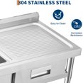 thumbnail image 3 of Ataucjin Stainless Steel Laundry Utility Sink, Freestanding Single Bowl Kitchen Sink with Hot & Cold Water Faucet, Built-In Wash Board, Drawer, Drain Basket, Dish Rack for Laundry Room, Garage, 3 of 7