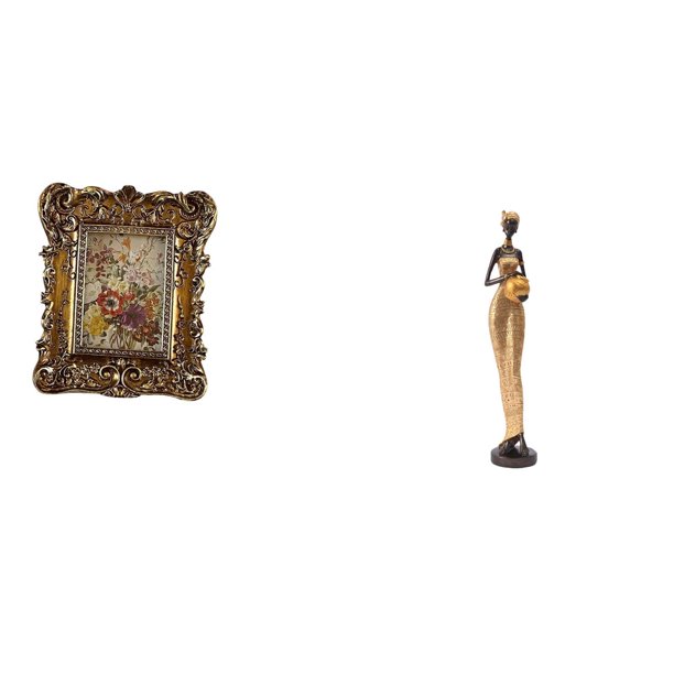 Marco De Fotos Floral Tallado A Mano Con Figura De Mujer Africana, Estatua, Obra De Arte, Soporte Para Cuadros Antiguo, Decoración De Mesa Para Montar En La Pared, Regalo De Boda, Escultura De