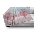 thumbnail image 2 of Spring Soft Flannel Fleece Throw Blanket, Nature Landscape of Blooming Sakura Trees and a Clear Sky, Cozy Plush for Indoor and Outdoor Use, 50" x 60", Sky Blue Pastel Pink, by Ambesonne, 2 of 5