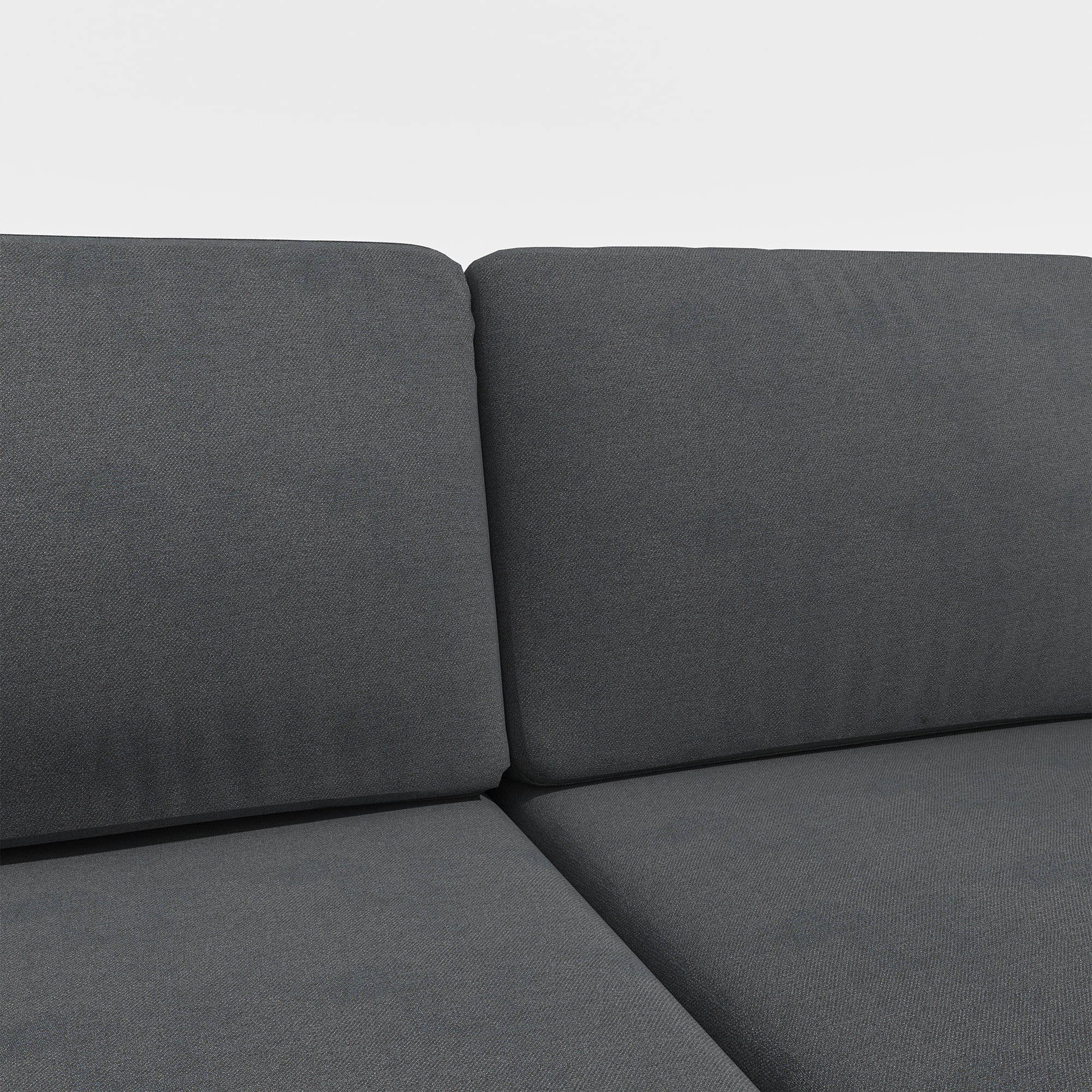 Kadyn U-Shaped Fabric with Two Imperial Concubine Iron Feet 4 Seats Indoor Modular Sofa, Sofa Couch for Living Room, Dark Gray