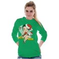 thumbnail image 3 of Betty Boop Christmas Mrs Santa Claus Women's Long Sleeve T Shirt Brisco Brands M, 3 of 6