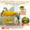 thumbnail image 5 of Qaba Kids Patio Swing, 2-Seater Outdoor Porch Swing Bench with Adjustable Canopy, Safety Belt for Patio, Garden, Poolside, Balcony, Yellow, 5 of 9