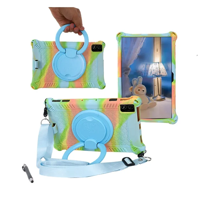 For Teclast T40 T40S M40 Plus Pro 10.4 inch 2021 Case 360 Rotating Stand Kids Tablet Cover Teclast T40 5G P20 HD P20S Case Funda Colorful Green-SP Teclast P20