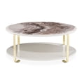 thumbnail image 2 of Michael Amini Ariana Faux-Marble Cocktail Table - White/Gold, 2 of 7