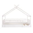 thumbnail image 3 of Duduk Cama Individual Chalet Blanco Individual Madera Duduk Cama Chalet Cercado Blanco Madera Montessori Individual, 3 of 4