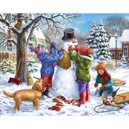 Bits & Pieces 500-Pc Building a Snowman on a Snow Day Puzzle 18×24 in