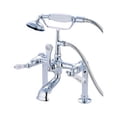 thumbnail image 2 of Elements Of Design Dt1038cl Triple Handle Deck Mounted Clawfoot Tub Filler - Nickel, 2 of 3