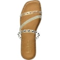 thumbnail image 2 of Nicole Miller Wonka Women's Flat Sandals - Studded Rhinestone Strappy Slides - Open Square Toe Slip On Slide - Ultra Soft Memory Foam Insole - Trendy Casual Summer Flat Sandals, 2 of 3