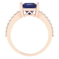 thumbnail image 4 of 2.43ct Princess Cut Blue Tanzanite 14k Pink Rose Gold Engraving Statement Bridal Wedding Designer Ring Size 8.5, 4 of 5
