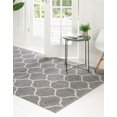 thumbnail image 2 of Unique Loom 3140858 5 x 8 ft. Rounded Trellis Frieze Rectangular Rug, Light Gray, 2 of 2