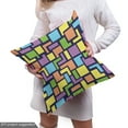 thumbnail image 5 of Geometric Upholstery Fabric by the Yard, Colorful Composition with Angled Stripes and Squares Retro Style Arrangement, Decorative Fabric for DIY and Home Accents, Multicolor by Ambesonne, 5 of 5
