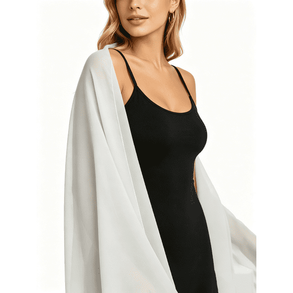 Zynoxe Womens Chiffon Shawl Lightweight Solid Color Shawls and Wraps for Evening Dresses and Formal Events