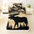 thumbnail image 3 of Castle Fairy Rustic Wood Grain Moose Twin Sheets 3pcs,Jungle Animal Bedding,Tan Black Cream,1 Fitted Sheet, 1 Flat Sheet and 1 Pillowcase, 3 of 6