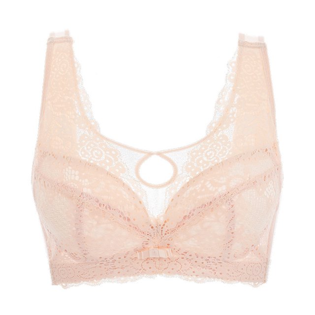 LOVZFMLL Bras for Women Ladies Gathering And Adjusting Type Sagging Sagging Style Text Bra Daily Bra Beige 40