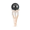 thumbnail image 3 of ANGARA Tahitian Cultured Pearl Criss-Cross Shank Ring in 14K Rose Gold for Women | June Birthstone, Birthday, Anniversary, Jewelry Gift for Women | Pearl Ring, 3 of 8