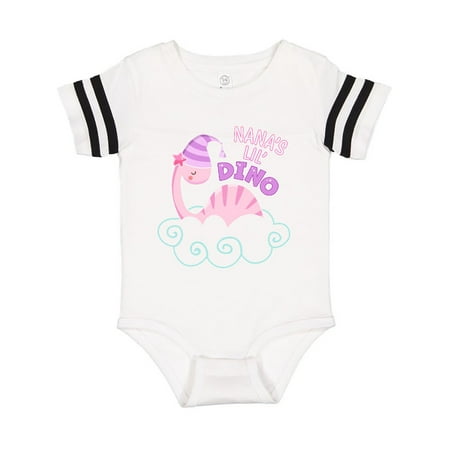 

Inktastic Nana s Lil Dino with Cute Pink Baby Dinosaur Gift Baby Boy or Baby Girl Bodysuit