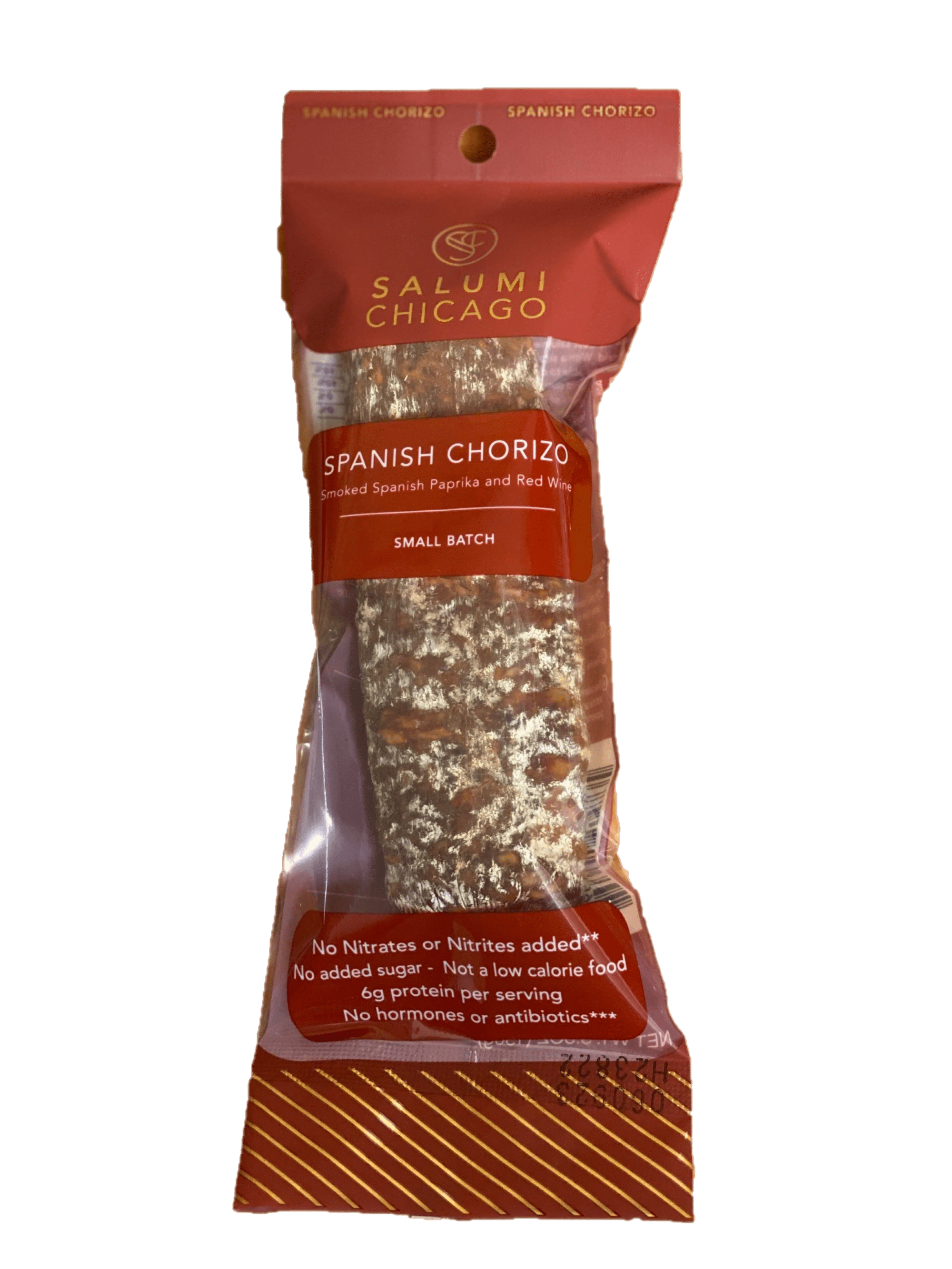 Salumi Chicago Artisan Salami (Spanish Chorizo) - Uncured, Gluten Free, Sugar Free, Keto Snack (5.3 oz.)