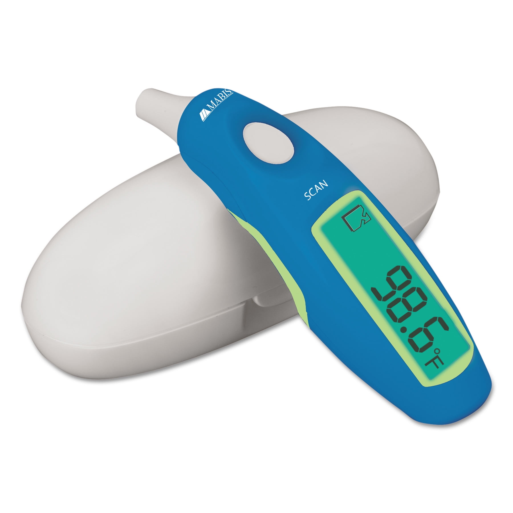 MABIS Deluxe Instant Ear Thermometer, Digital, Blue