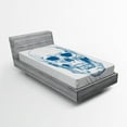 thumbnail image 1 of Ambesonne Skull Fitted Sheet, Skull Science Elements, Twin XL Size, Blue White, 1 of 2