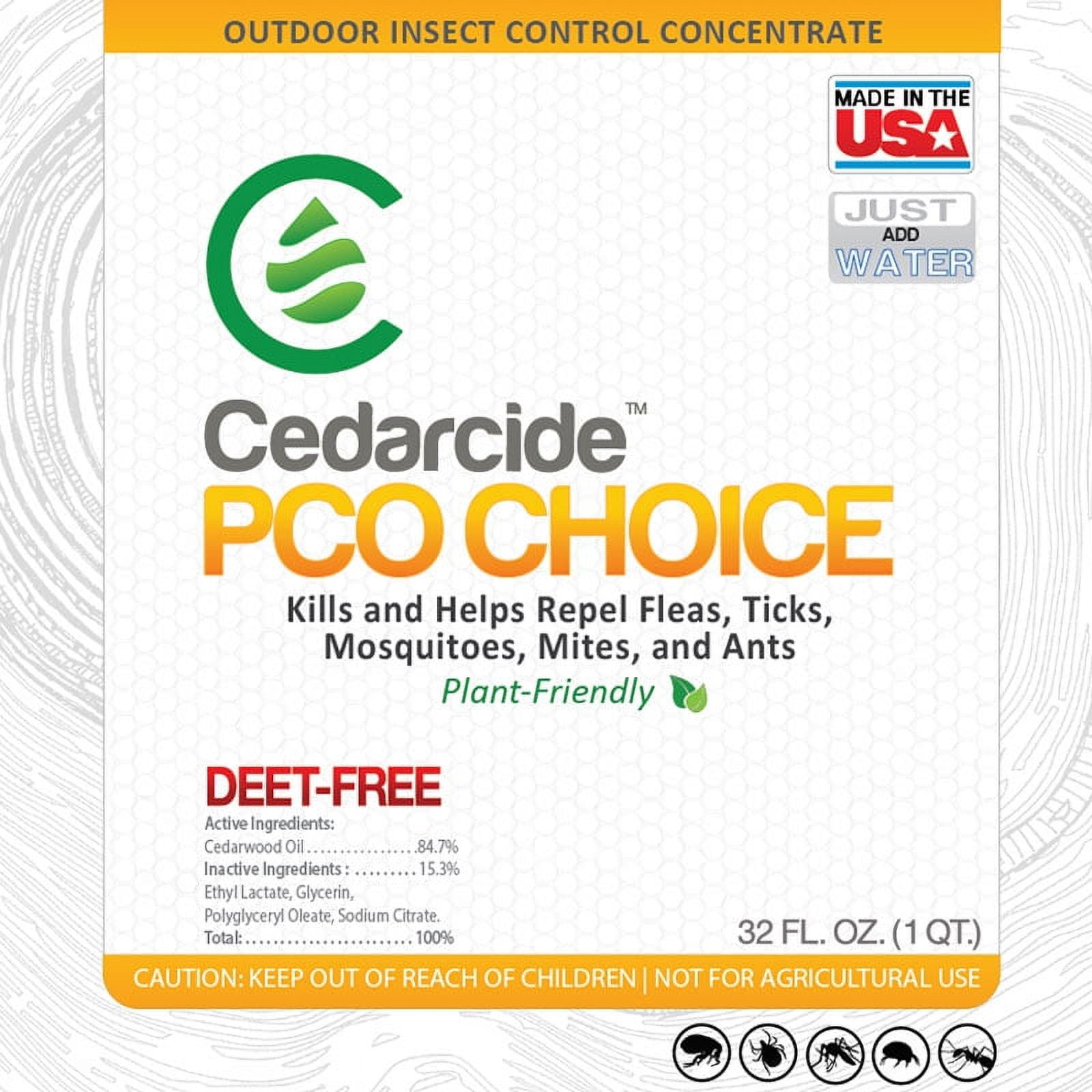 Cedarcide Complete Pest Control Kit (Small) [Contains Cedarcide Original, Outdoor Bug Control Concentrate, Cedar Granules] - Kills and Repels Fleas, Ticks, Ants, Mites, Mosquitoes, Wasps, and Roaches