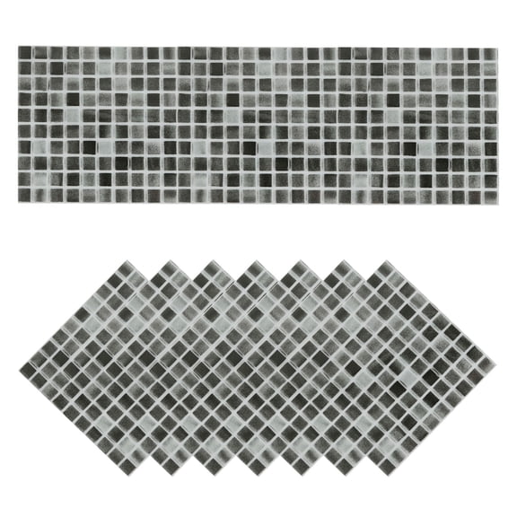 Uxcell 10Pcs Mosaic Tile Stickers, 10x10cm Wallpaper Self-Adhesive Sticker Backsplash for Kitchen Bathroom (Style 1)