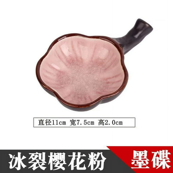 Nvzi Portapinceles multifuncional de cerámica con disco de tinta de 11 cm, color rosa