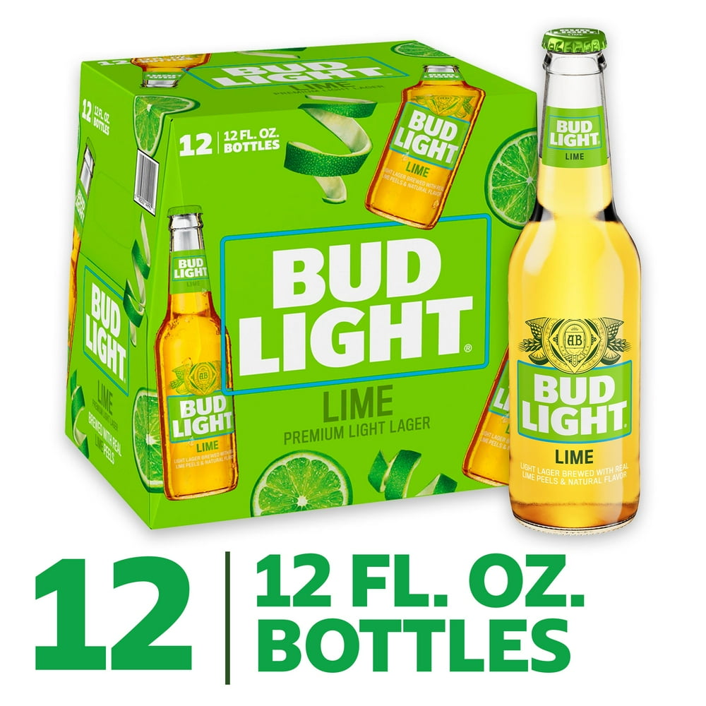 Bud Light Lime Beer, 12 Pack Beer, 12 FL OZ Bottles