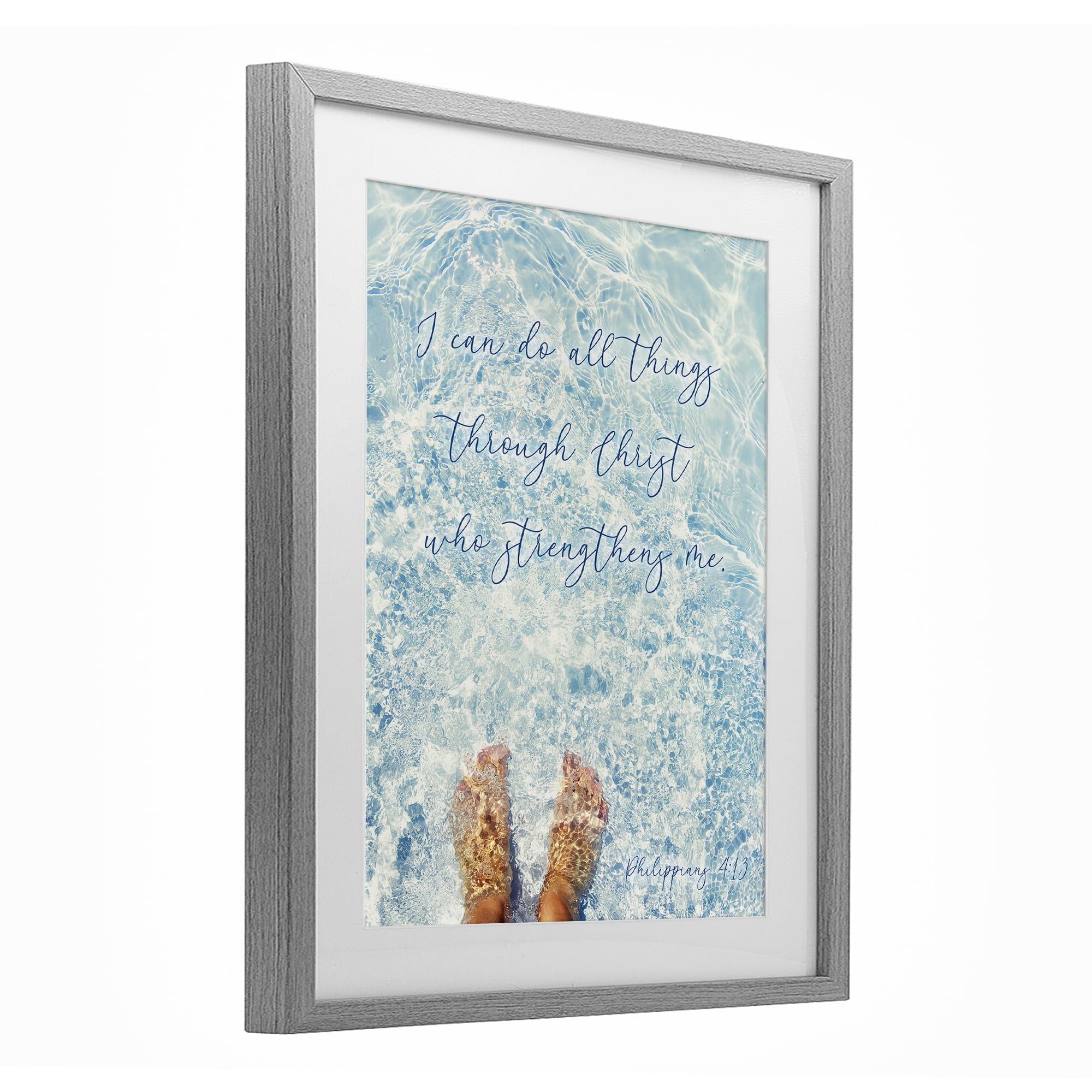 Stupell Industries I Can Do All Things Gray Framed Print Under Glass, design by Sarah Jane