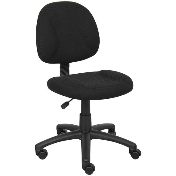 (Set of 7) Boss Black Upholstered Deluxe Posture Task Chair, Black