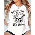 thumbnail image 2 of Edgy Streetwear T-Shirt, Funny Skull And Floral Graphic Print With Sarcastic Quote, Cool Gothic Style Tee For Women Girls Casual Daily Wear, 2 of 10