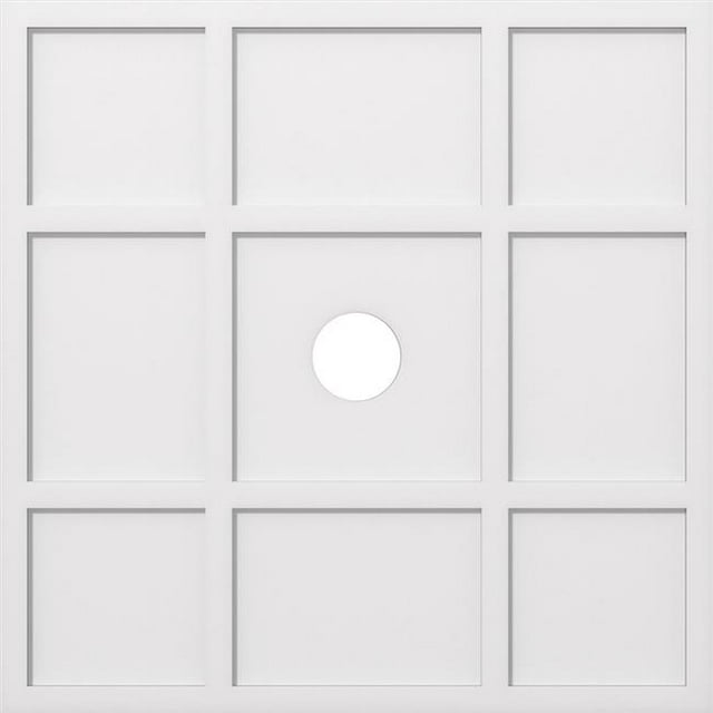 Ekena Millwork CMP40RK-05000 40 in. OD x 5 in. ID Square Rubik Architectural Grade PVC Contemporary Ceiling Medallion
