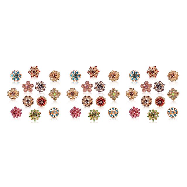 Minnieouse 12Pcs Small Brooches Hollow Bridal Jewelry Accessories Travel Dinner Pin Prom Fashion Accessories Alloy Party Personality Type1