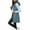Blue, variant on Women's Plus Size Long Puffer Vest Sleeveless Hood Quilted Winter Outwear Warm Jackets Coats S-3XL
