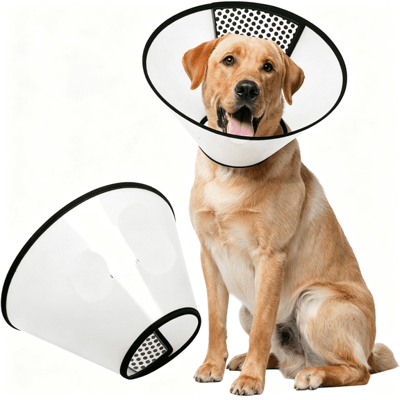 DUPAI Dog Cone Collar for Surgery Recovery,Adjustable Soft Elizabethan Collar,Anti-Lick Protective Neck E-Collar for Dogs L Cone for Dogs to Stop Licking