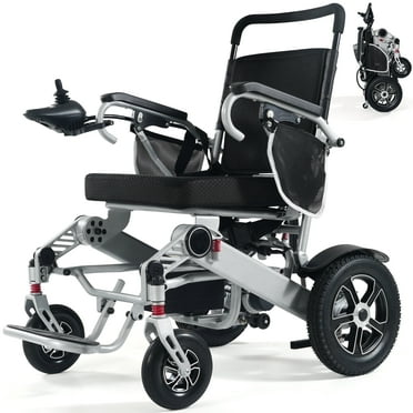 Balichun 30 Miles Long Travel Range, Electric Wheelchairs for Adults Foldable Lightweight, All Terrain Motorized Wheelchair for Seniors Compact Portable, Two Batteries, Airline Approved