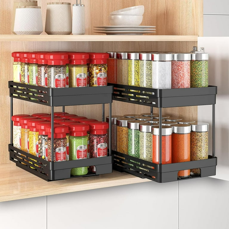 Pull Out Spice Rack Organizer for Cabinet, Pack Widen Slide Out