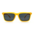 thumbnail image 5 of Womens Hipster Narrow Rectangle Horn Rim Plastic Bevel Rim Sunglasses Orange - Black, 5 of 8