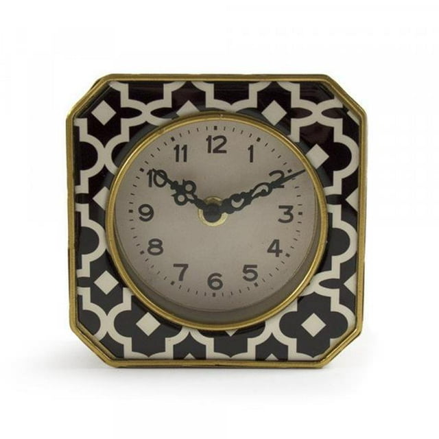 Zentique PC073 5 x 5 x 2 Pouces Modèle Horloge&44; Motif Noir et Blanc