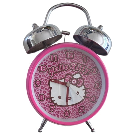 Hello Kitty Alarm Clock, Pink with Twin Bells
