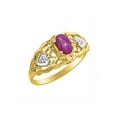 thumbnail image 3 of RYLOS Rings for Women 14K Gold Plated Silver Ring Filigree Heart Birthstone Ring 6X4MM Gemstone &  Diamonds July Star Ruby Jewelry for Women Size 8, 3 of 6