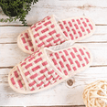 thumbnail image 3 of Soft Non Slip Washable 100% Cotton Indoor Slippers | Made in Korea ( Checked Pink ), 3 of 11