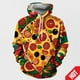 thumbnail image 3 of Sudadera con capucha con estampado 3D de pizza de pepperoni, sudadera con capucha de comida hipster, ropa de calle informal, divertida, ropa unisex para hombres y mujeres, sudaderas con capucha de nue, 3 of 5